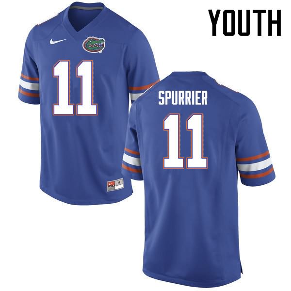 Youth NCAA Florida Gators Steve Spurrier #11 Stitched Authentic Nike Blue College Football Jersey IDD6665UM